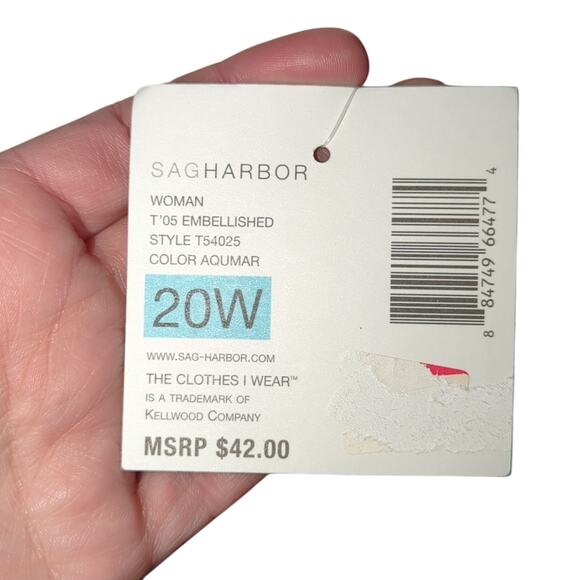 2/$20 NWT Sag Harbor Aqua Cropped Pants w/ Beading - Size 20W 0175 - Picture 6 of 7